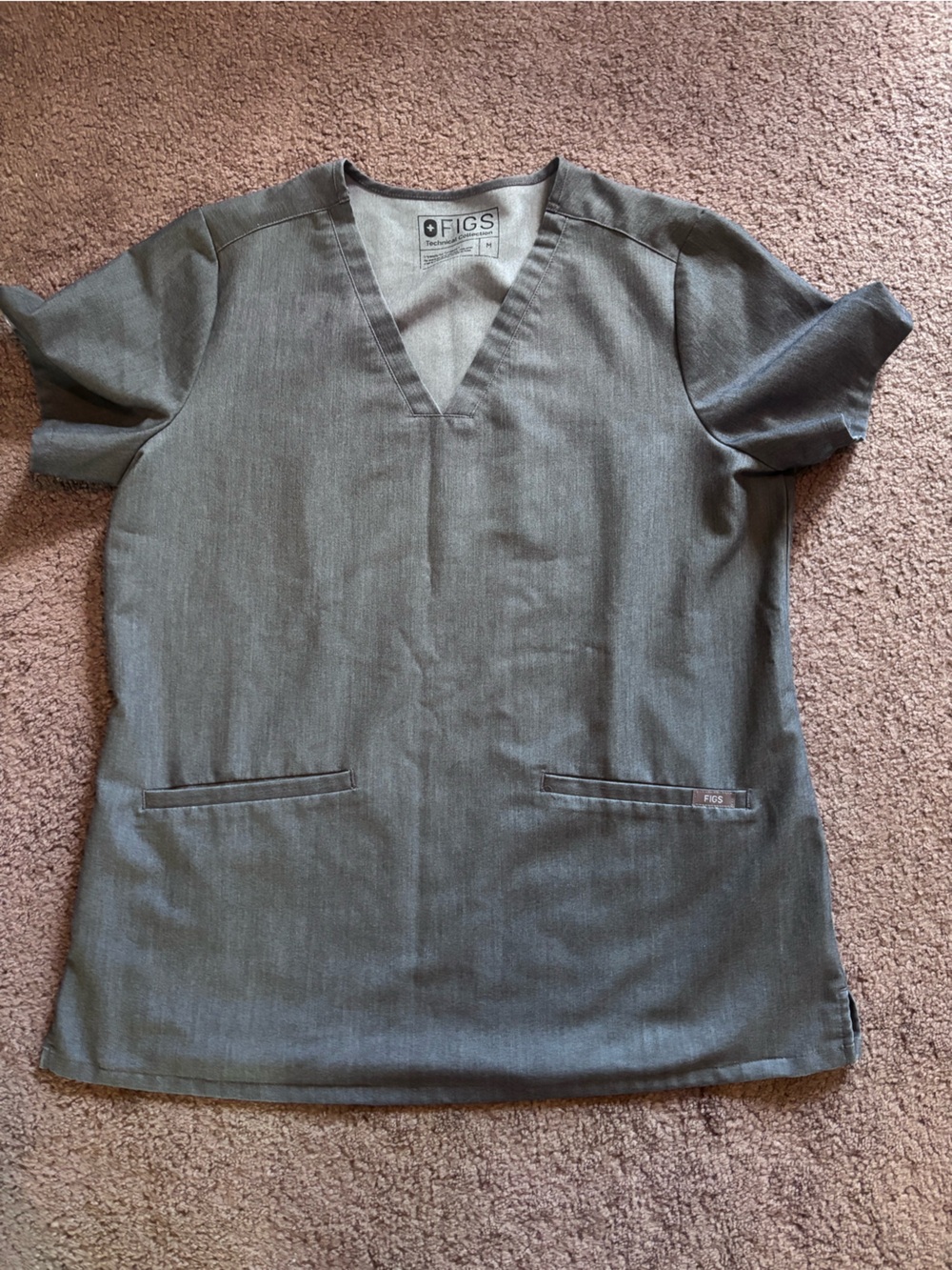 Figs Women's V-Neck Scrub Top in Gray